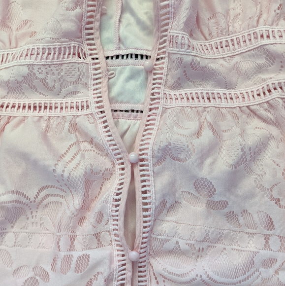 NWOT Pink Lace Maxi Dress or Duster - Picture 7 of 7